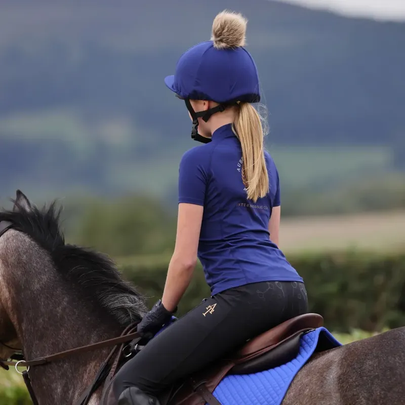Aubrion Team Short Sleeve Base Layer - Young Rider NAVY-1