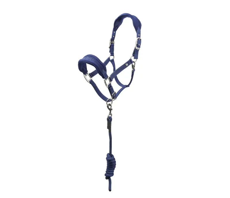 Arma Comfy Fleece Headcollar and Leadrope in Navy