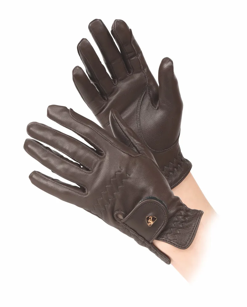 Aubrion Kids Leather Riding Gloves in Brown