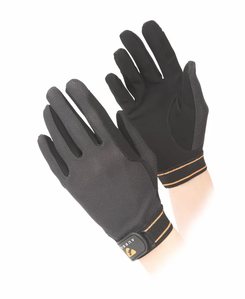 Aubrion Mesh Riding Gloves in Black
