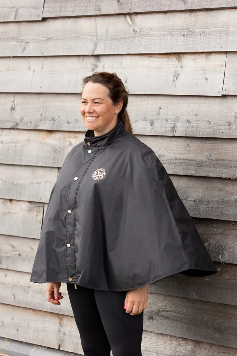 Supreme Products Active Show Rider Rain Cape in Black/Gold