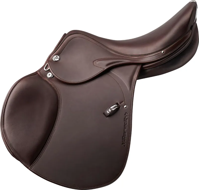 Prestige Italia X-Meredith D Jump Saddle with Flocked Panels Tobacco
