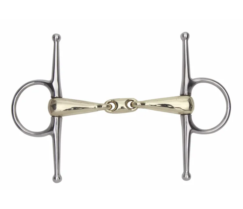 Shires Brass Alloy Snaffle bit with Lozenge in BRASS