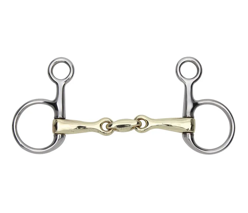 Shires Brass Alloy Hanging Cheek Snaffle Bit With Lozenge
