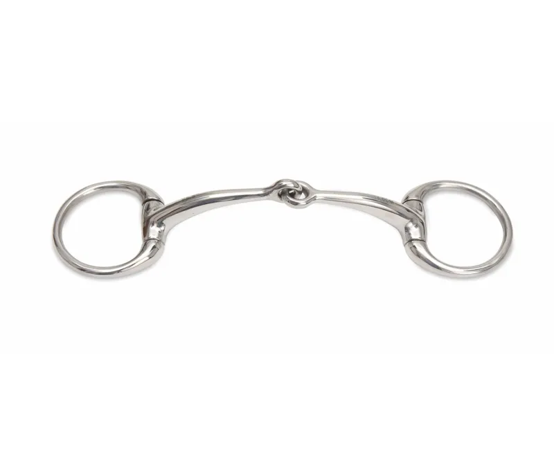 Shires Small Ring Curved Mouth Eggbutt bit in S/STEEL