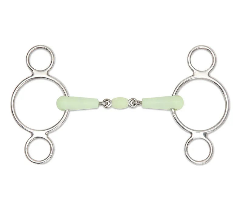 Shires Equikind Peanut Two Ring Gag in Pale Green