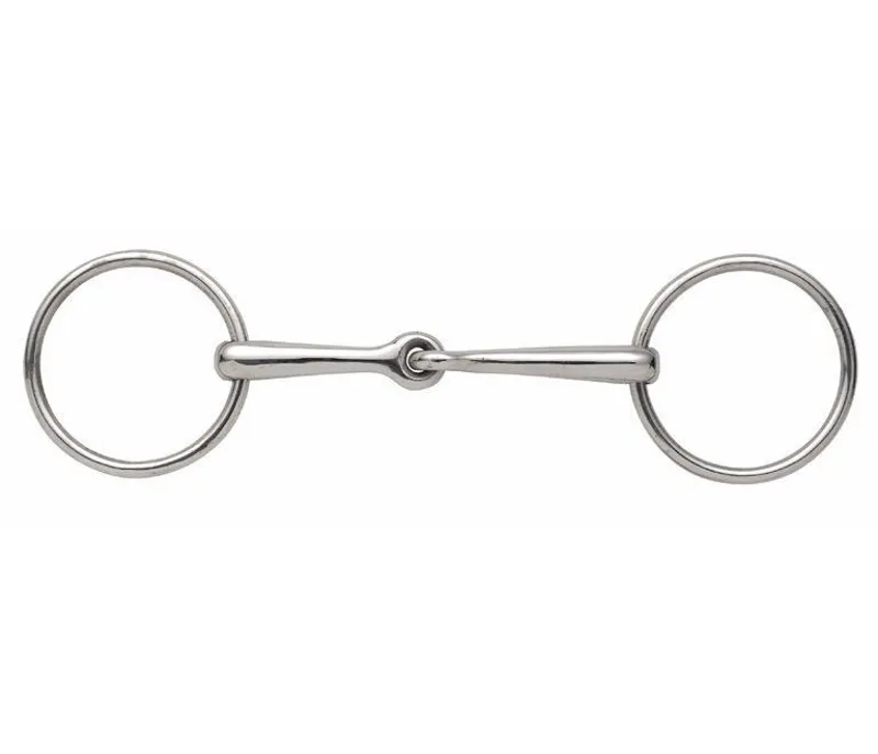 Shires Jointed Mouth Snaffle bit in S/STEEL