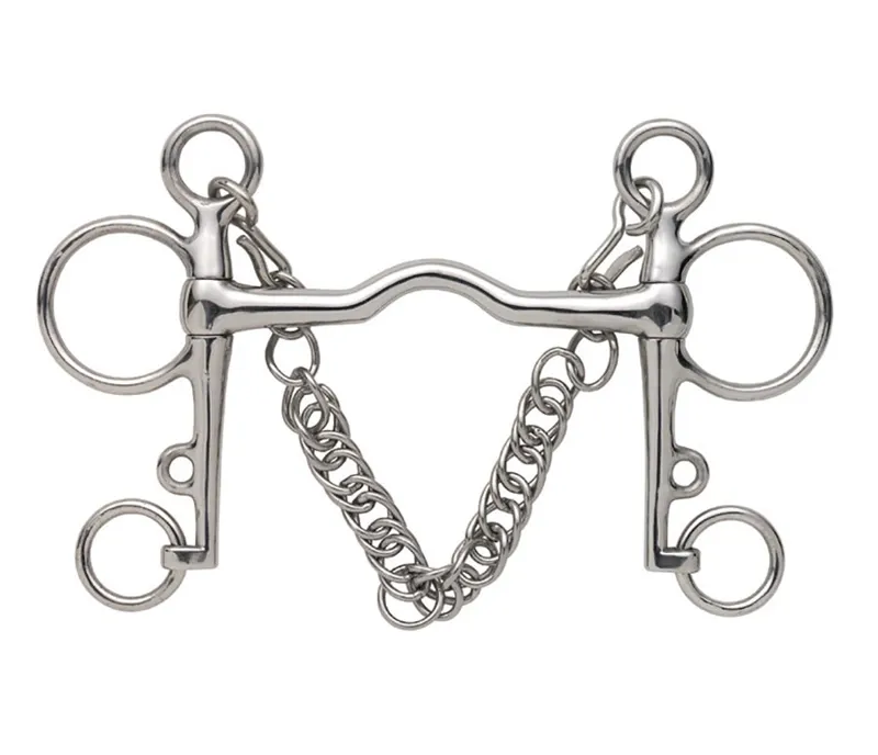 Shires Medium Port Mouth Pelham bit in S/STEEL