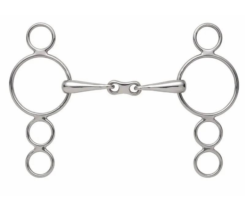 Shires 3 Ring Dutch Gag bit With French Link in S/STEEL