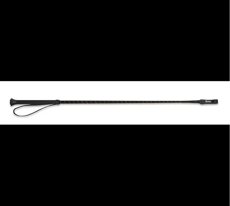Shires 26 Inch Reflective Thread Stem Whip In Black