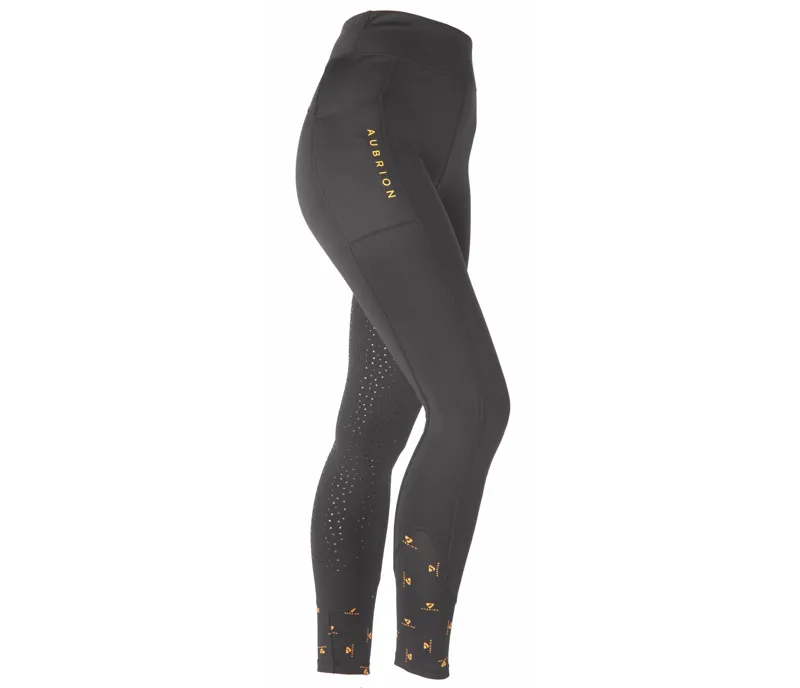 Aubrion Porter Winter Riding Tights in JETBLK