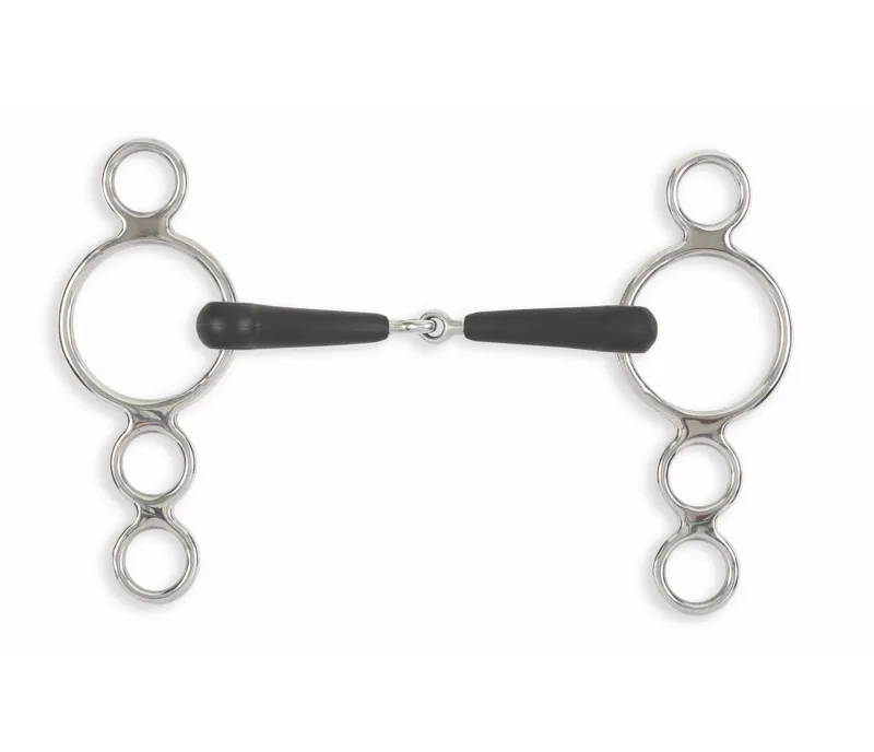 Shires Equikind+ Jointed 3 Ring Dutch Gag in STEEL
