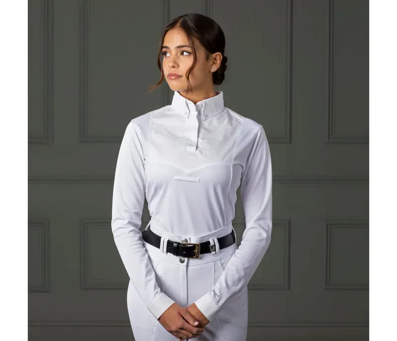 Aubrion Long Sleeve Tie Shirt in White