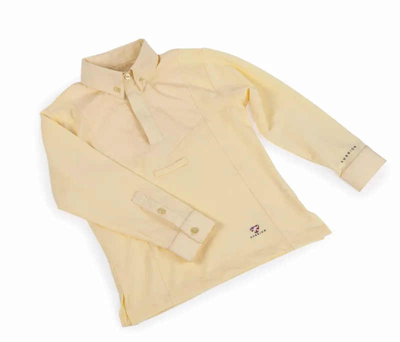 Aubrion Kids Long Sleeve Tie Shirt in Yellow
