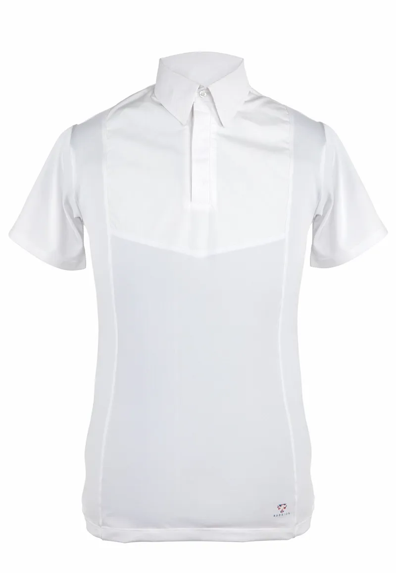 Aubrion Mens Short Sleeve Tie Shirt in White