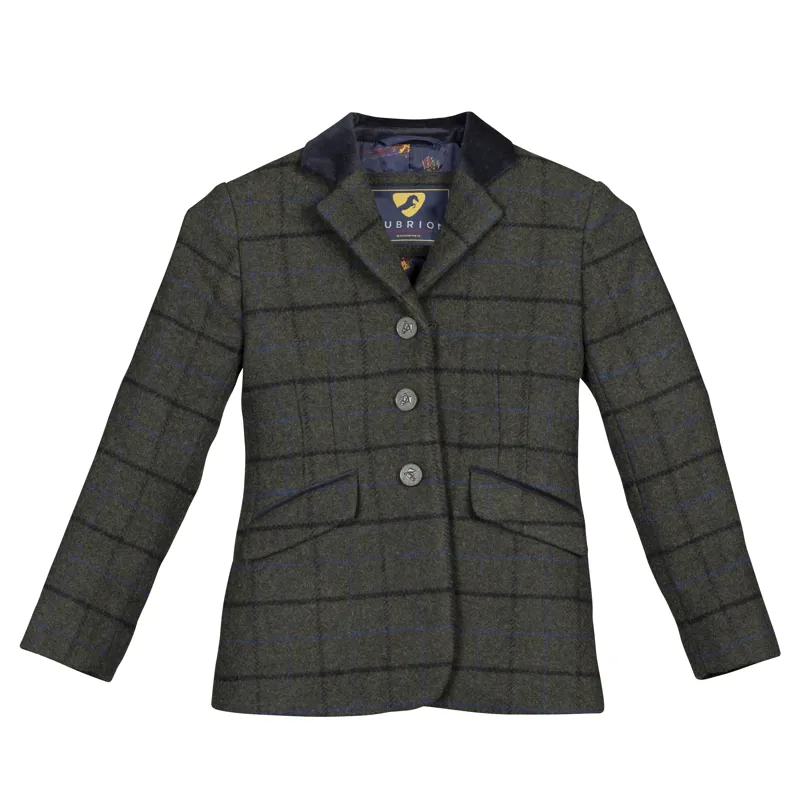 Aubrion Kid's Saratoga Jacket in Dark Green/Check