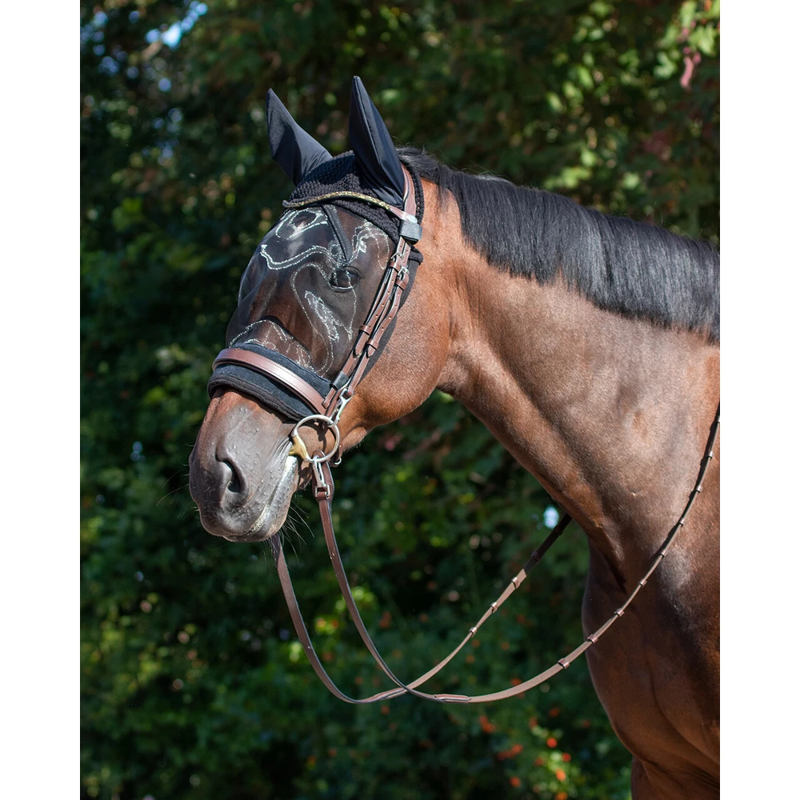 QHP Ear Net with Fly Mask Black
