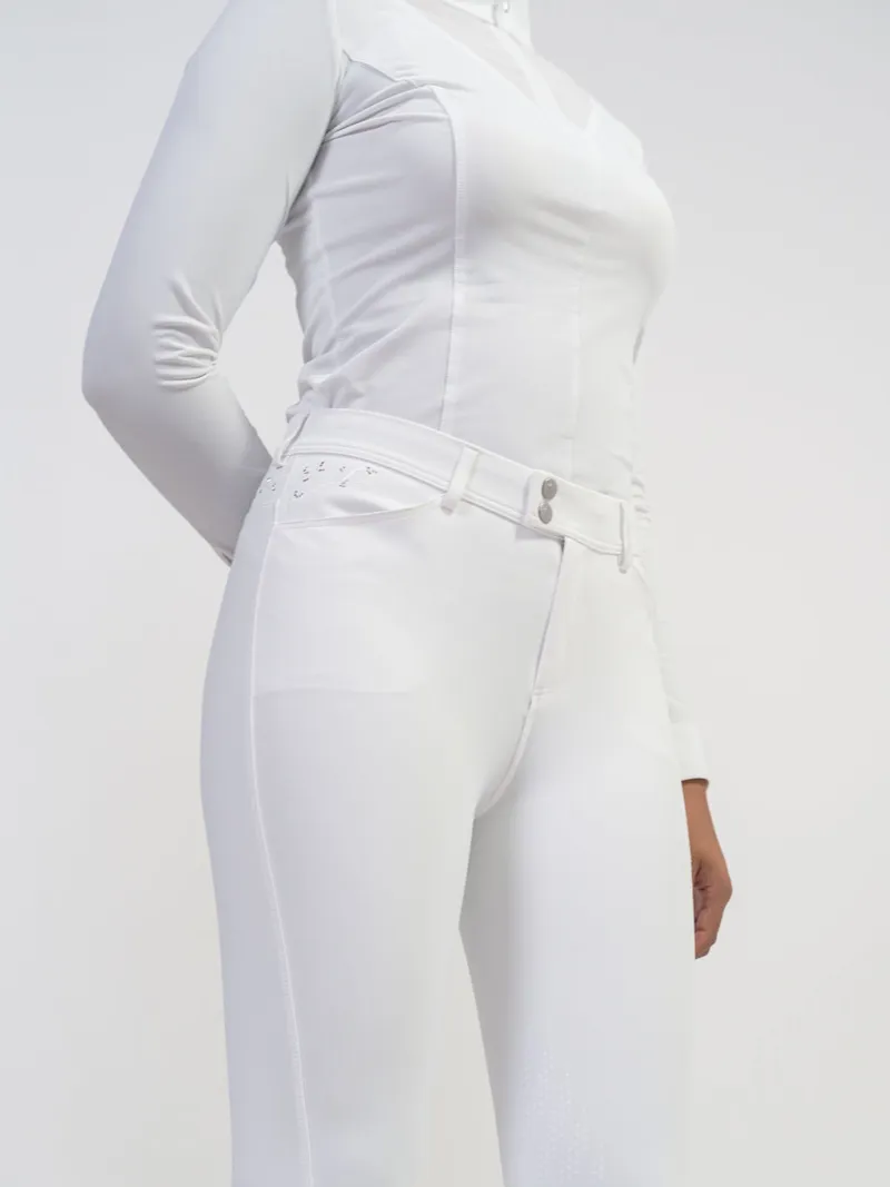 Samshield Jully Crystal Leaf Knee Grip Breeches White-2