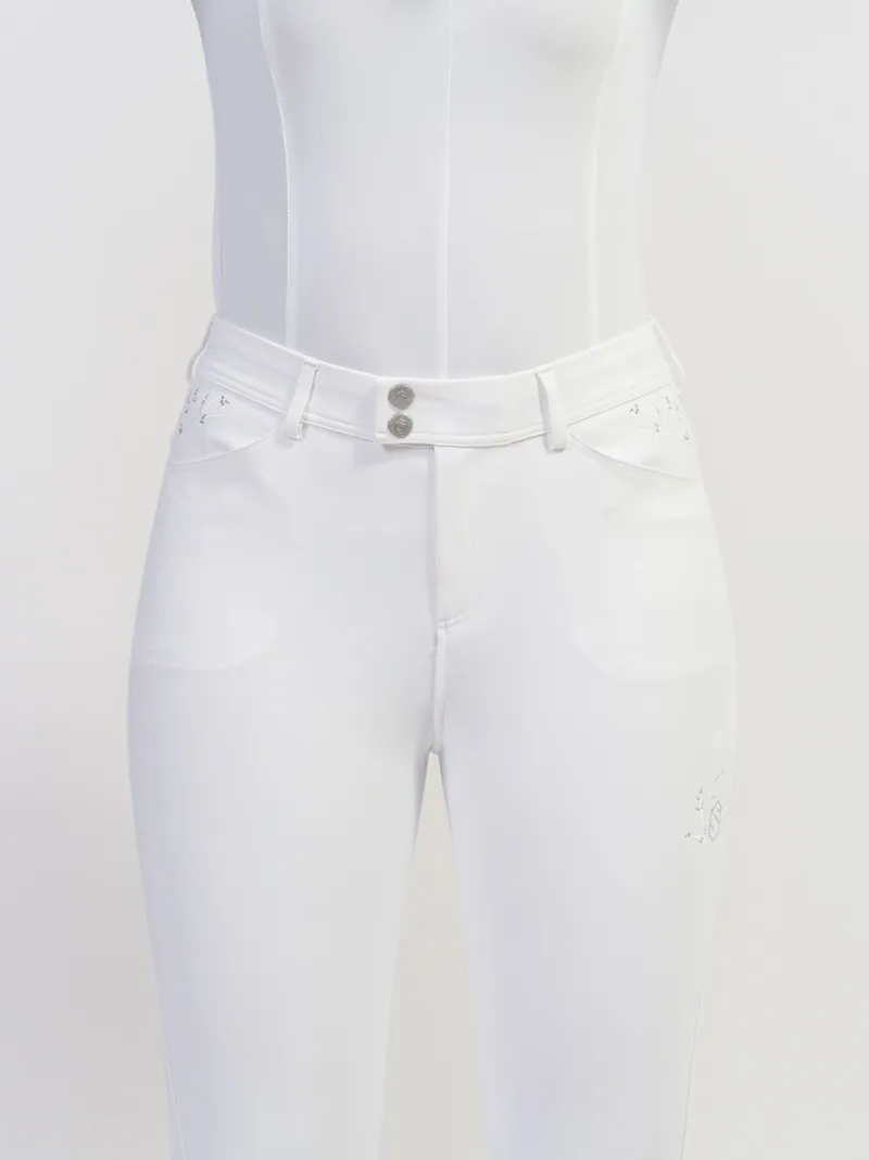 Samshield Jully Crystal Leaf Knee Grip Breeches White-3