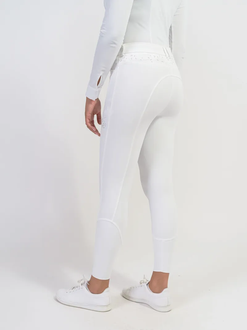 Samshield Jully Crystal Leaf Knee Grip Breeches White-4