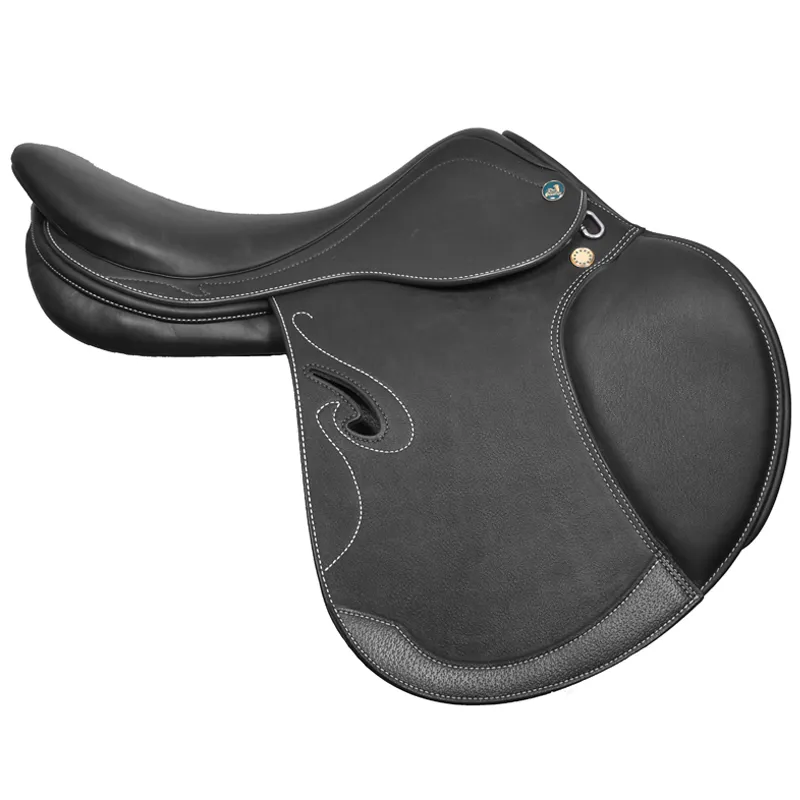 Prestige Italia Passion Jump D Saddle with Flocked Panels Black