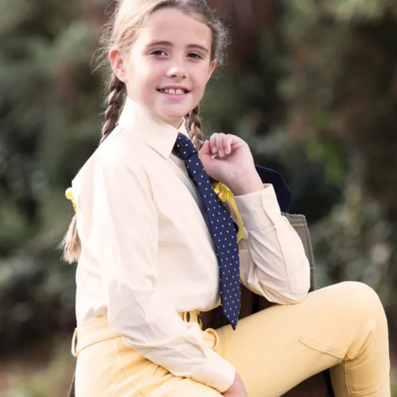 Equetech Junior Stretch Show Shirt Long Sleeved- Soft Yellow
