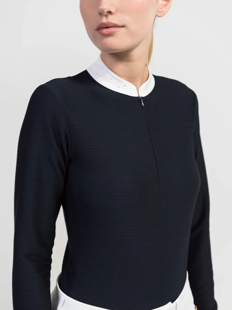 Samshield Louisella Long Sleeved Textured Show Shirt Navy