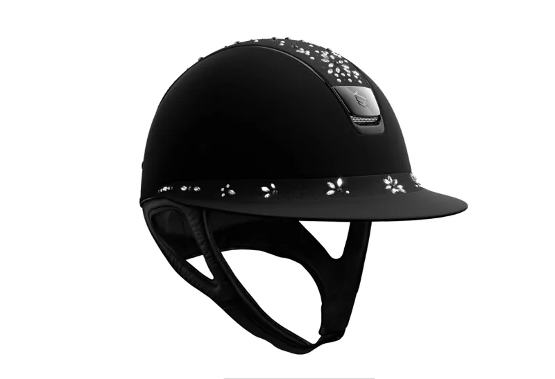 Custom Samshield Helmet - Miss Samshield Matt Black With Pearl Drop top L