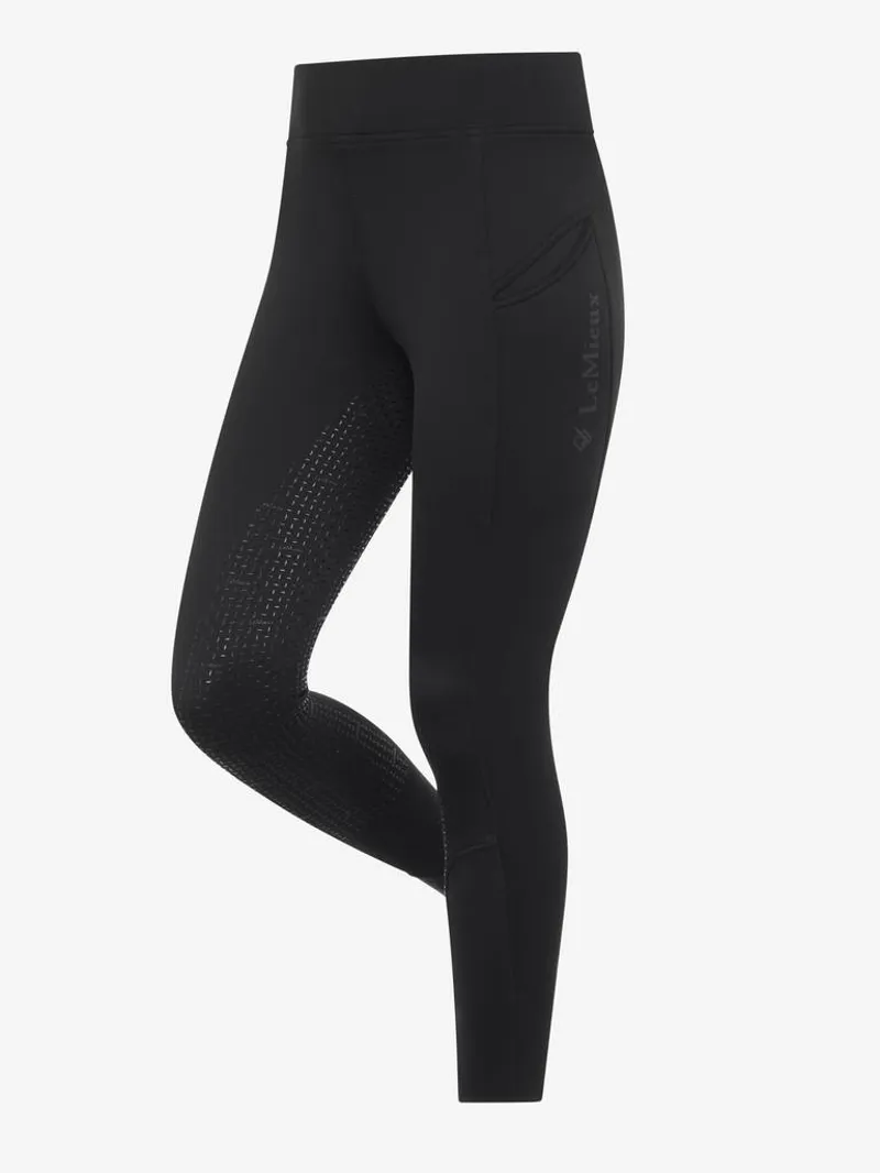 LeMieux Full Grip Brushed Pull On Riding Tights Black