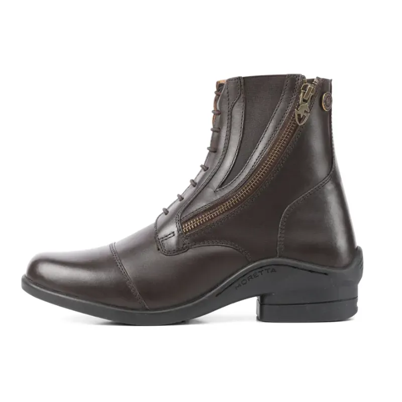 Moretta Alessia Leather Paddock Boots in Brown