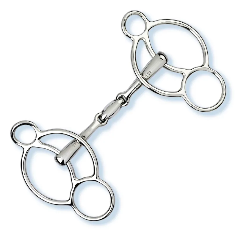 Stubben Easy-Control 3-Ring Gag bit Double Broken