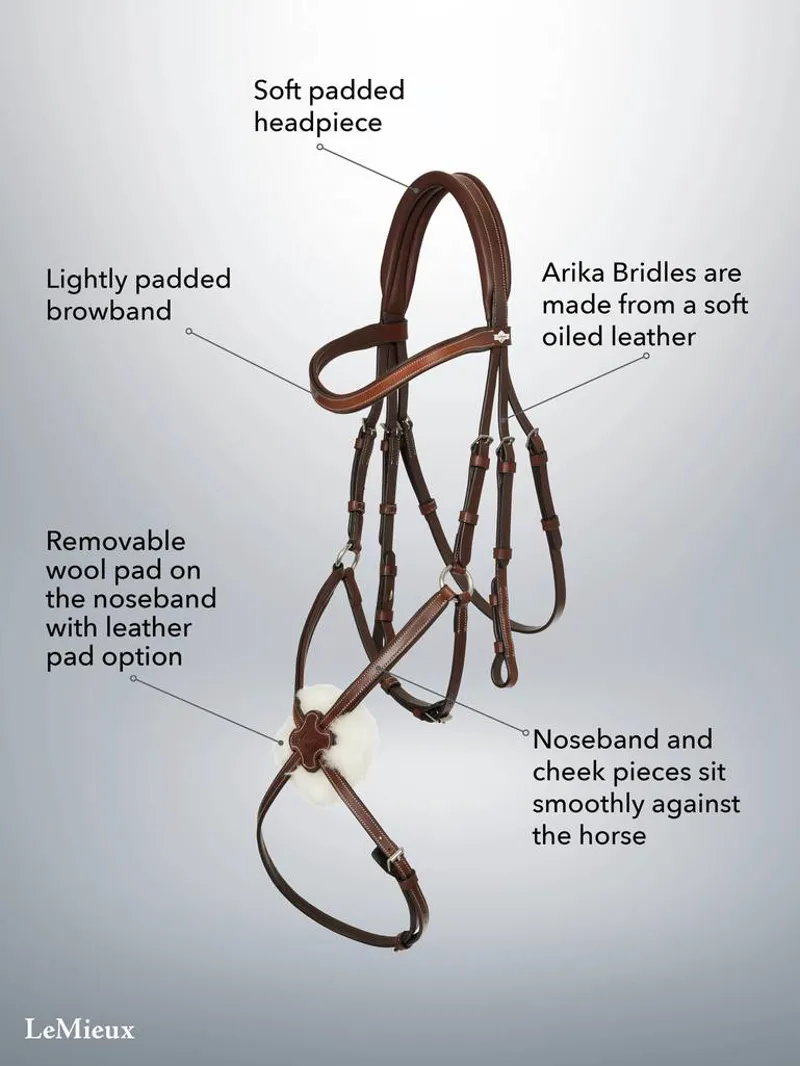LeMieux Arika Grackle Bridle Havana/Silver-5
