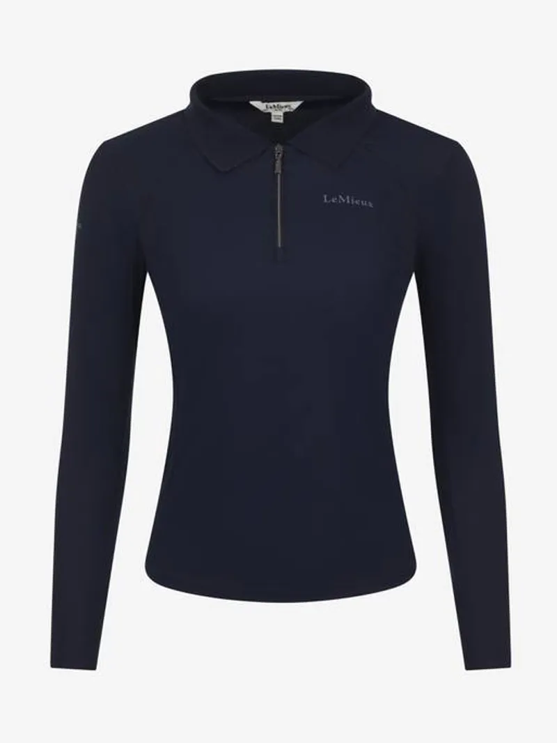 Le Mieux Long Sleeve Sport Polo Shirt Navy-1