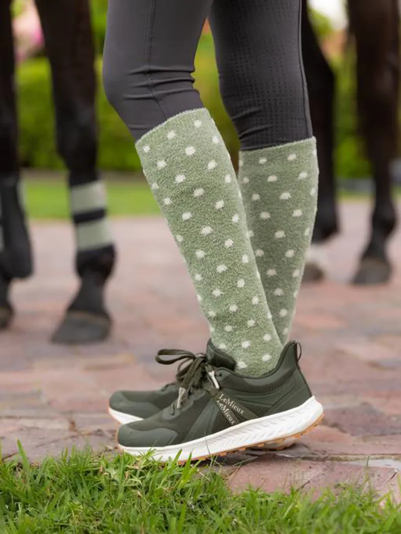 Le Mieux Sally Spot Fluffies Socks Fern