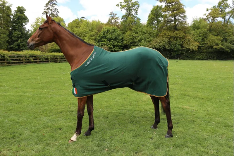 Celtic Equine Anti-Pill Fleece Green With Irish Flag