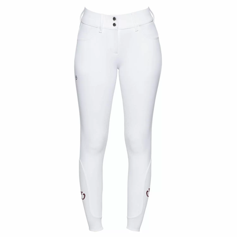 Cavalleria Toscana Ladies American Full Grip Breeches - White-1