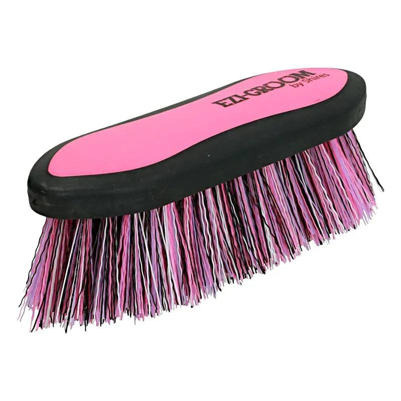 Shires Large Ezi-Groom Grip Dandy Brush In Bright Pink
