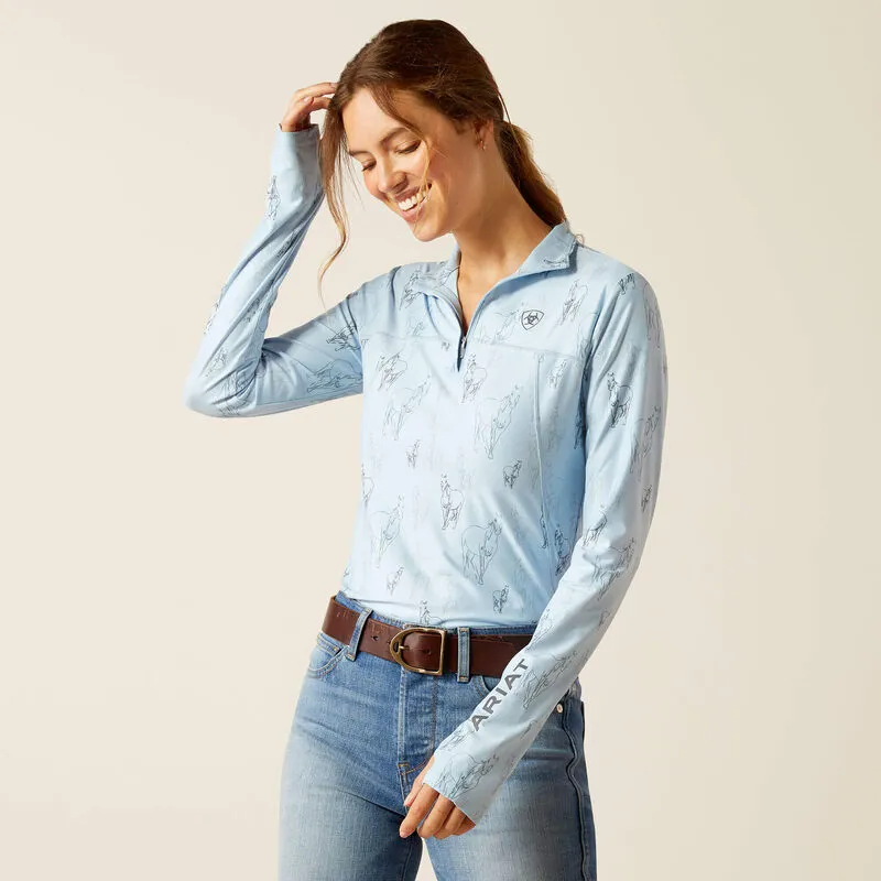 Ariat Wms Lowell 3.0 1/4 Zip Base Layer Sketch Horse