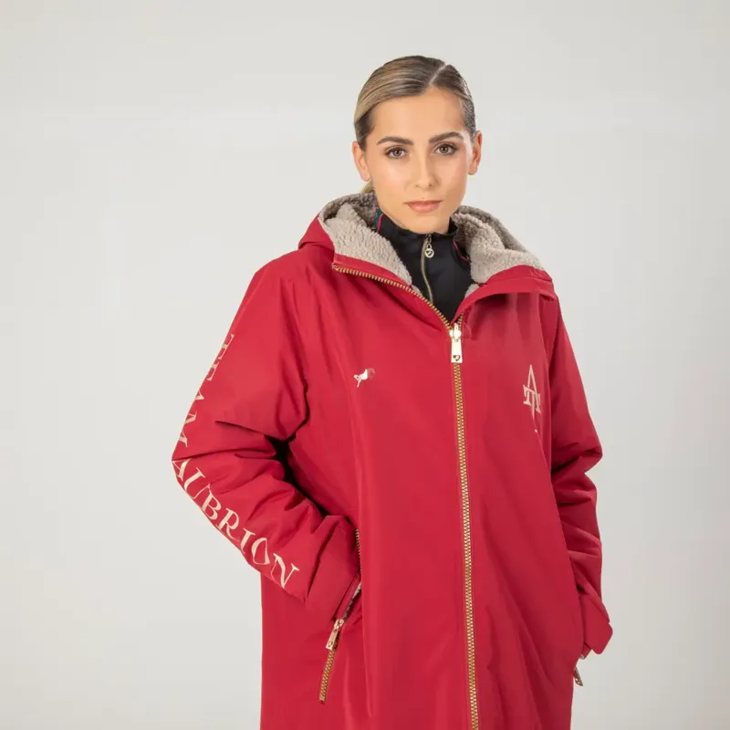 Aubrion Team All Weather Robe Red-1
