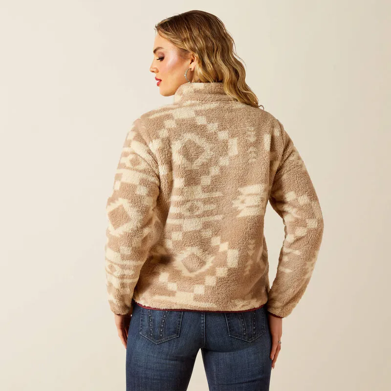Ariat Wms Berber Snap Front Sweater Lone Ridge Print-1