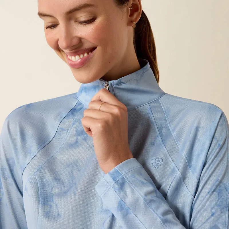 Ariat Sunstopper 3.0 1/4 Zip Baselayer St. Tropez Mirage Print-1