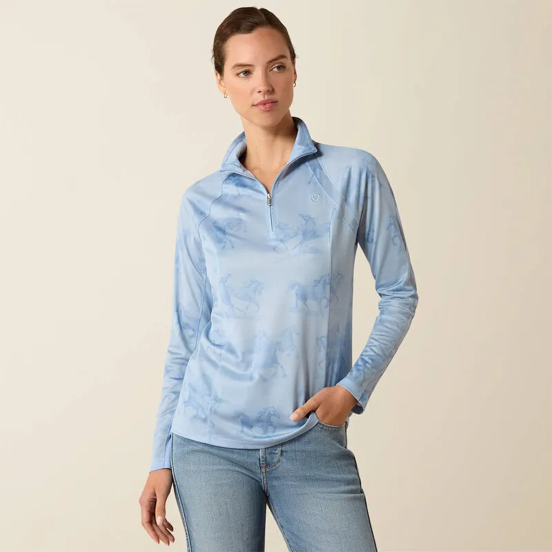 Ariat Sunstopper 3.0 1/4 Zip Baselayer St. Tropez Mirage Print