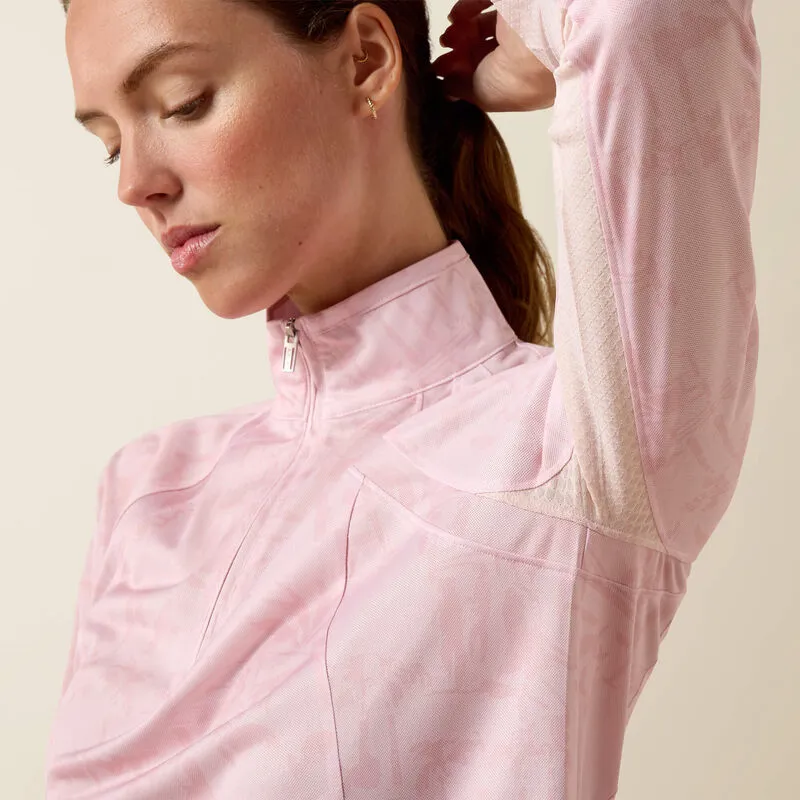 Ariat Sunstopper 3.0 1/4 Zip Baselayer Sepia Rose Horse Park-1
