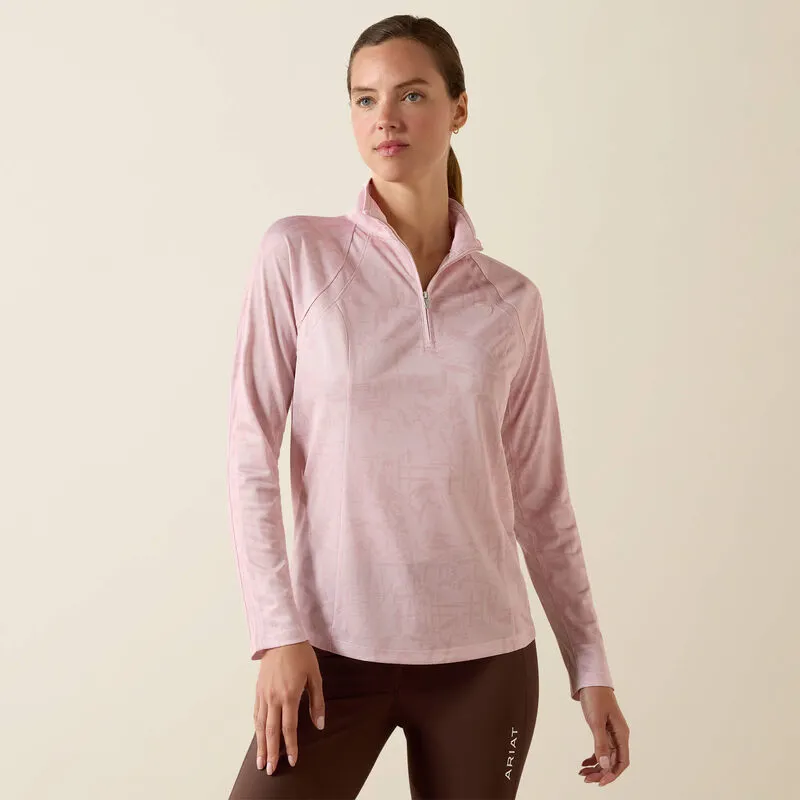 Ariat Sunstopper 3.0 1/4 Zip Baselayer Sepia Rose Horse Park