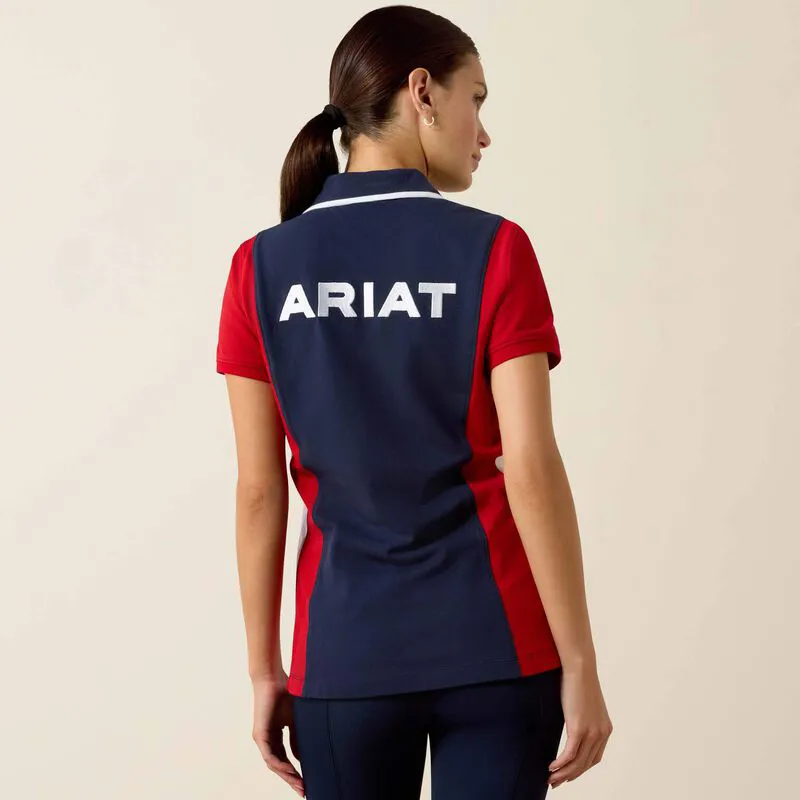 Ariat Taryn Short Sleeve Polo Navy/Red-2