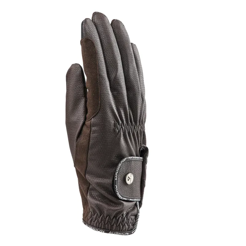 Aubrion Stadium Riding Gloves Brown-1