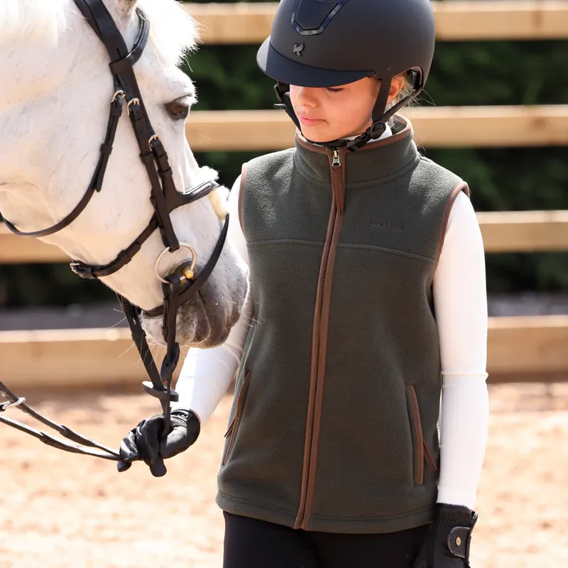 Aubrion Young Rider Core Fleece Gilet in Green