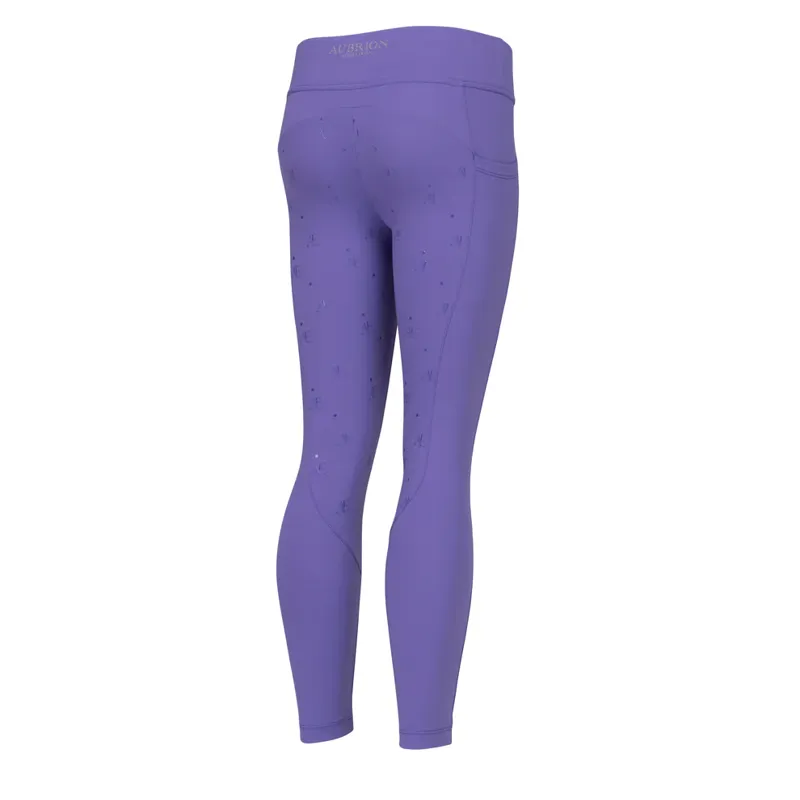 Aubrion Equestrian Riding Tights Young Rider Heather-1