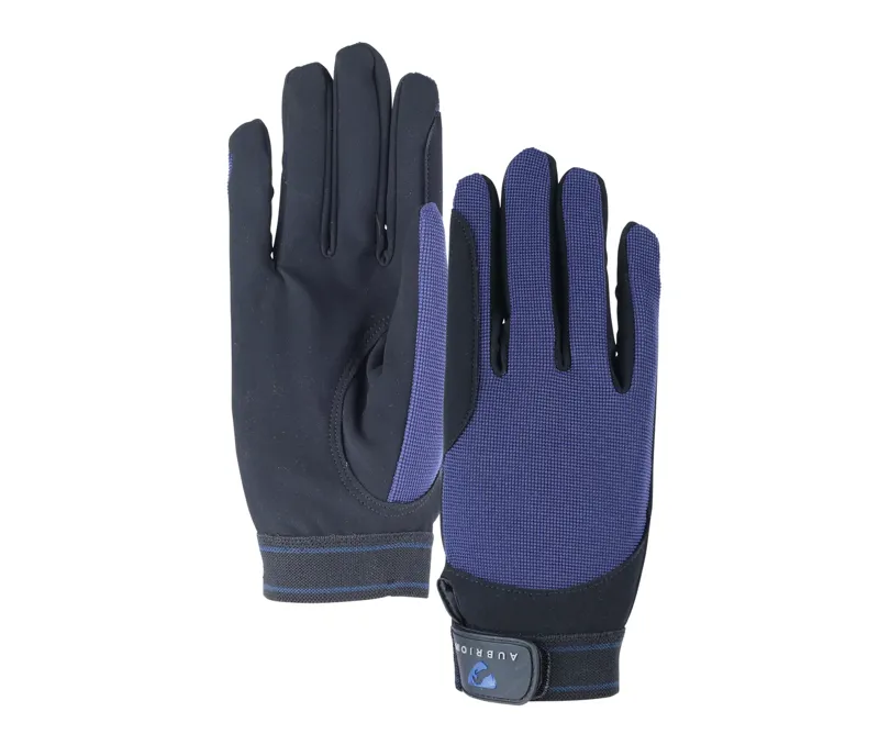 Aubrion Mesh Riding Gloves - Child in NAVY