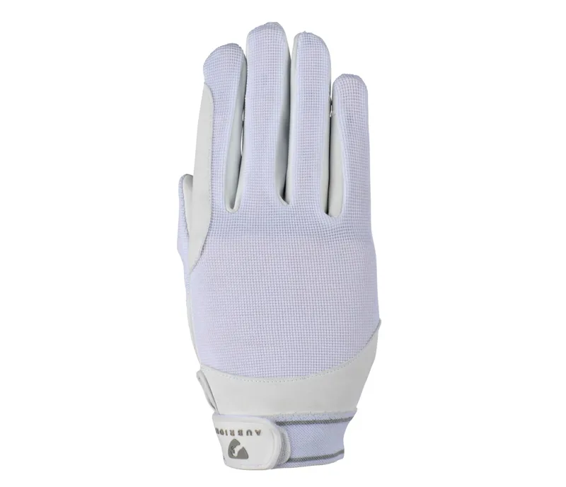 Aubrion Mesh Riding Gloves in WHITE-1